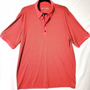 G-Mac Kartel Polo Shirt Mens Sz L Short Sleeve Performance Golf Coral & Black